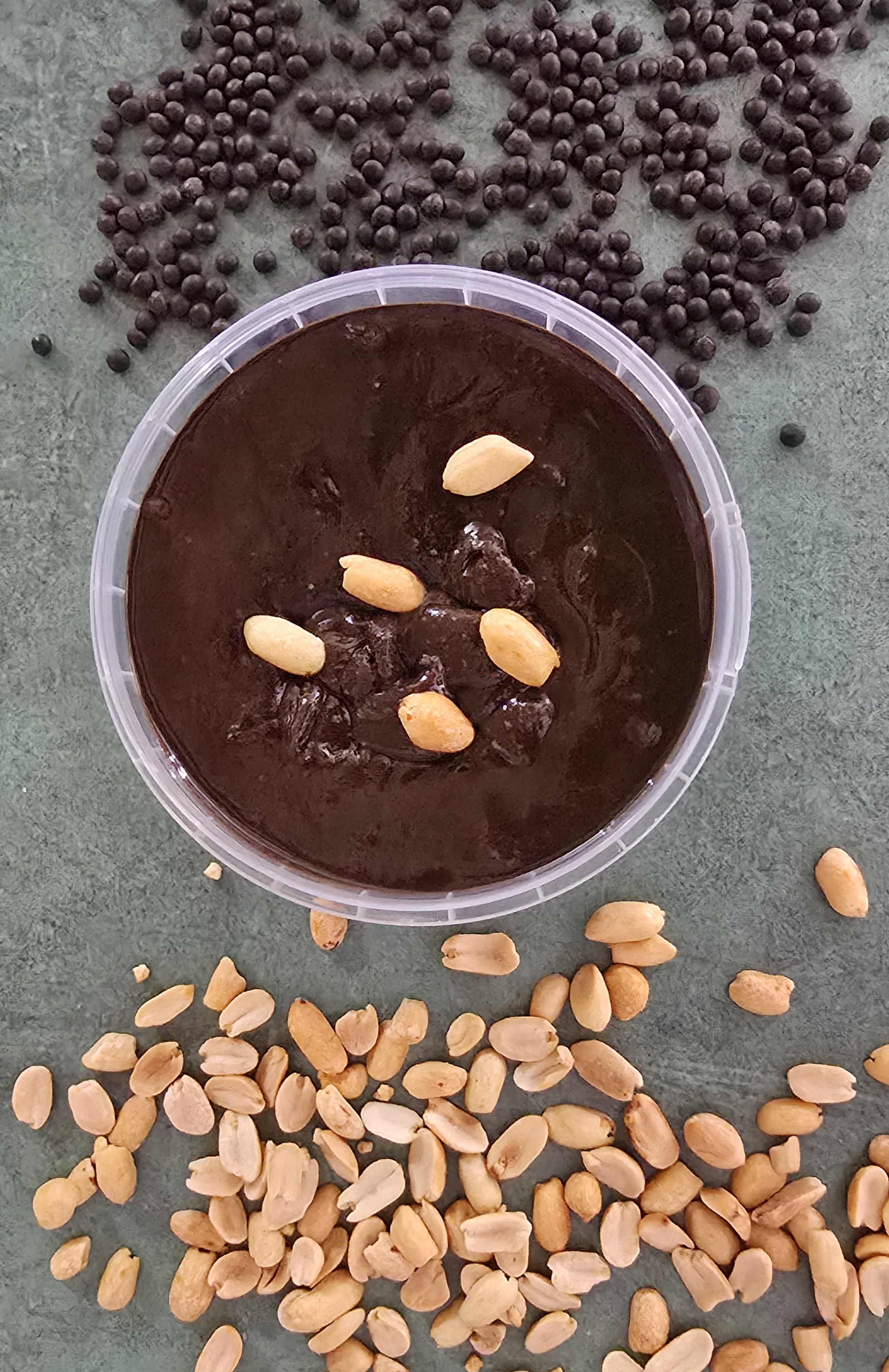 کره بادام زمینی با شکلات تلخ ۵۰۰ گرمی دهکده روغن